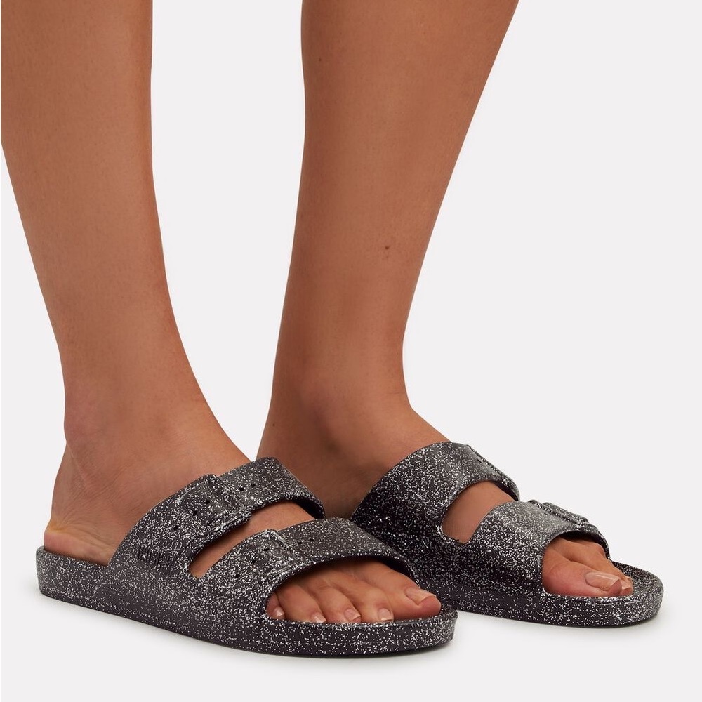 Freedom Moses Sandals Glitter Moonstone Black size 8